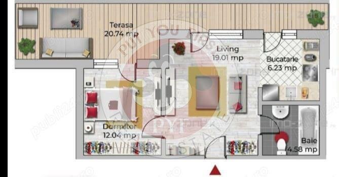 Uverturi | Apartament 2 camere | 62mp | decomandat | B8547